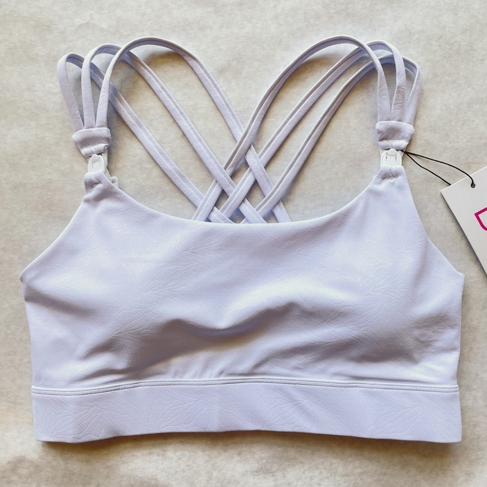 Chloé 4 Running Nursing & Pumping Sports Bra (White Magnolia)